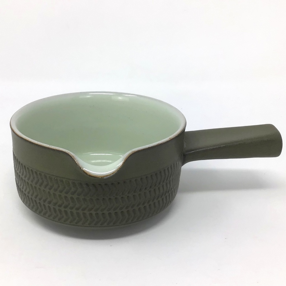 Denby Camelot Chevron (retired) Dark Green Sauce Gravy Boat